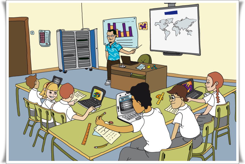 Aula de clases empleando las TICs